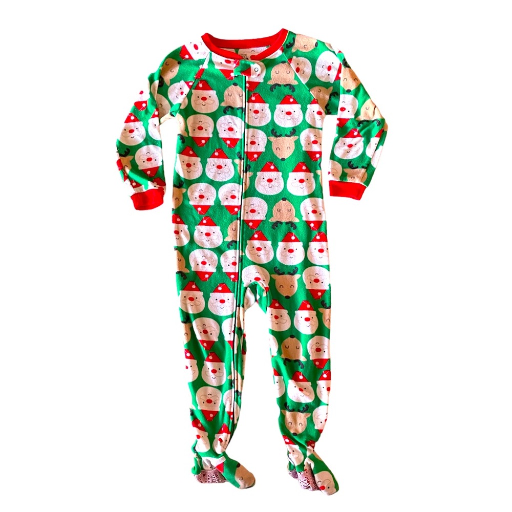 🎄🎅🏼🎁 BOGO 4T Christmas Carter’s fleece blanket sleeper footed pajama GUC